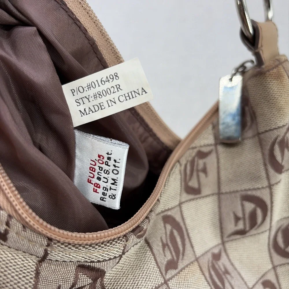 Vintage Y2K Fubu the Collection Canvas Logo Hobo Baguette Bag